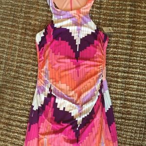 NWT Trina Turk Ruched Geometric Print Dress